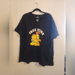 Garfield Free hugs Black Srub top Size XXXL